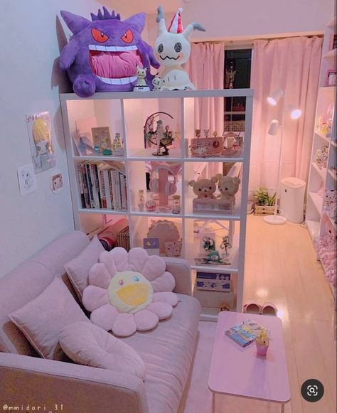 Gamer Room Design, Room Decor Gaming, Gaming Room Ideas, Apartment Bedrooms, Aesthetic Gaming, Aesthetic Game, Gaming Aesthetic, Room Gaming, Kawaii Room Ideas