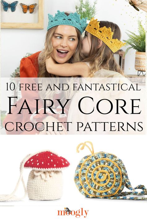 "Fairy Core" might be a new trend, but the aesthetic goes right back in time! So here are 10 free crochet patterns to create your own fantastical day! via @moogly Free Crochet Hook Holder Pattern, Amigurumi Patterns, Crochet Enchanted Forest, Crochet Pattern Fairy, Free Crochet Costume Patterns, Cottagecore Crochet Patterns Free, Fairy Granny Square, Crochet Costumes Free Pattern, Cosplay Crochet Patterns