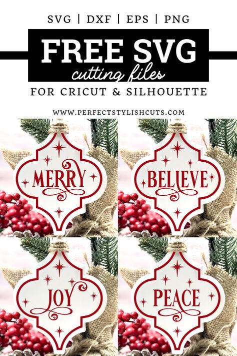 Use these 4 FREE Christmas Arabesque Tile Ornament SVG Files for Cricut Christmas DIY projects. You can make a set of beautiful ornaments using the Satori Hudson lantern style tiles from Lowes hardware store. Get all the tips and tricks you need! #freechristmassvg #freearabesquesvg #freeornamentsvg #freesvgfiles #freesvg #christmascrafts #diychristmas #christmasornamentsvgfiles #arabesqueornamentsvg #craftprojects #vinylprojects #cuttingfiles Natal, Cricut Ornaments, Cricut Christmas Ideas, Arabesque Tile, Ornament Svg, Christmas Projects Diy, Christmas Svg Files, 3d Christmas, Cricut Free