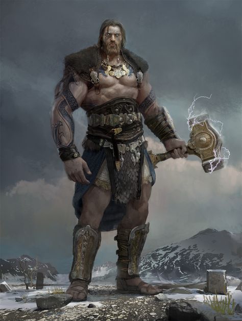 ArtStation - [Odin : Valhalla Rising] THOR, Daeyoon Huh Norse Concept Art, Norse Character Design, Dnd Superhero, Marvel Tribute, Valhalla Rising, Thor Norse, Thor Art, Viking Character, Norse Myth