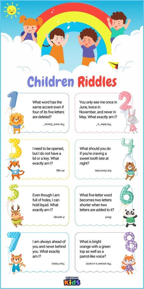 101+ Children Riddles for A Great Brain Game Brain Twister, Word Riddles, Riddles For Kids, Brain Teasers Riddles, Brain Game, Engage Kids, One Story Homes, Brain Games, Letter E