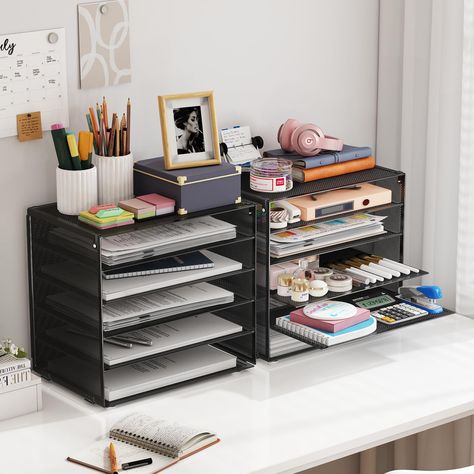 PRICES MAY VARY. Paper Organizer for Desk, 5-Tier Desk Organizer Tray, Paper Organizer Storage, Paper Tray Organizer for Home Office School, Black DIMENSIONS - 13"L x 9.05"W x 12.5"H Home Office, Paper Tray Organizer, Organizer For Desk, Desk Organizer Tray, Paper Organizer, Paper Tray, Organizer Storage, Desk Organizer, Office School