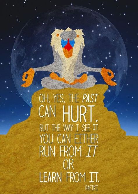 Is your life's philosophy "Always let your conscience be your guide" or are you "mad, bonkers, off your head!" ? Disney Quotes, Rafiki Quotes, Citations Disney, Inspirational Quotes Disney, Il Re Leone, Re Leone, Frases Tumblr, Quotes Disney, E Card