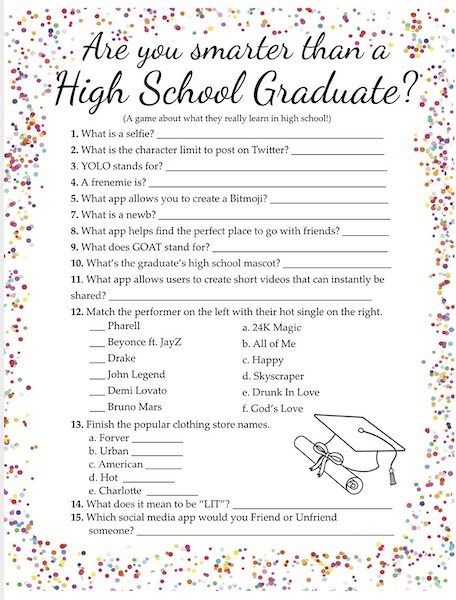 Grad Party Games Indoor, Graduation Party Playlist, Middle School Graduation Party, Graduation Party Activities, Graduation Games, High School Mascots, Advice For The Graduate, Trunk Party, Masters Graduation