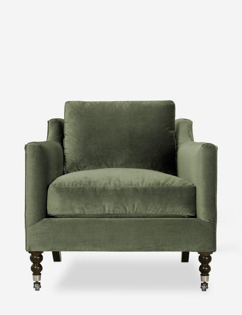 Antique Lounge Chair, Boho Accent Chairs For Living Room, Velvet Accent Chairs For Living Room, Accent Chairs For Family Room, Green Accent Chairs Living Room, Dark Green Armchair, Comfortable Bedroom Chairs, Velvet Sofas Ideas Living Room, Green Arm Chair Living Room