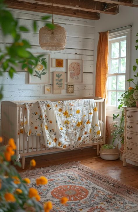 40 Boho Nursery Decor Ideas for a Stylish and Whimsical Space Nursery Attached To Master, Whimsical Garden Nursery, Marigold Nursery, Nursery Room Inspiration Colorful, Childroom Ideas, Thrifted Nursery, Deco Surf, Eclectic Nursery, Summer Room