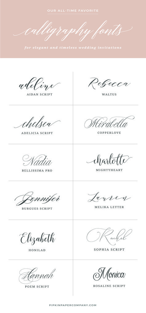 Want to know the secret to DIY wedding invitations that don't look DIY? The font! Here are the best fonts for wedding invitations that won't break the bank. Fonts For Wedding Invitations, Best Calligraphy Fonts, Timeless Wedding Invitations, Wedding Invitation Fonts, Invitation Examples, Foto Logo, Diy Invitation, Invitation Fonts, Best Fonts