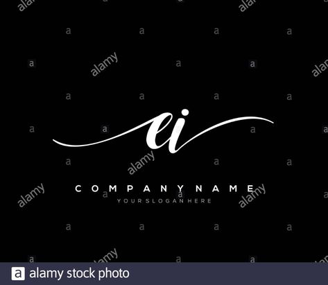 EI Letter initial handwriting logo vector. Stock Vector Ei Logo, Handwriting Logo, Handwritten Logo, Handwritten Letters, Public Domain Images, Vector Stock, Signature Logo, Vector Logo, Vector Image