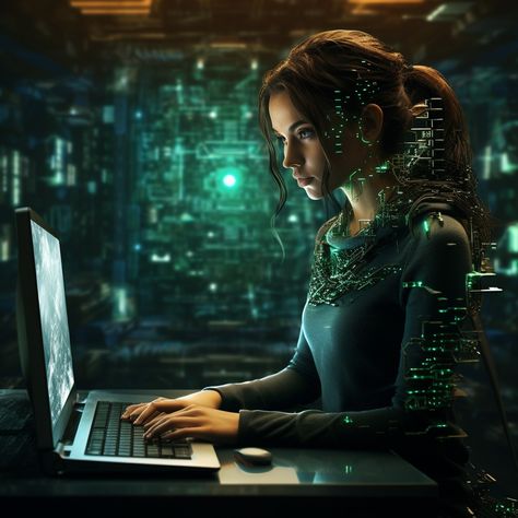 Female Coder Aesthetic, Coder Girl Wallpaper, Girl Coding Aesthetic, Hacker Girl Aesthetic, Cybersecurity Wallpaper, Coding Aesthetic Wallpaper, Tech Girl Aesthetic, Coder Aesthetic, Computer Science Women