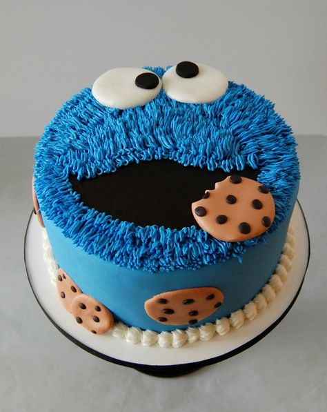 Cookie Monster Cakes, Monster Birthday Cakes, Cookie Monster Birthday Party, Cookie Monster Cake, Oven Kitchen, Cookie Monster Party, Cookie Monster Birthday, Christmas Shortbread, Monster Cake