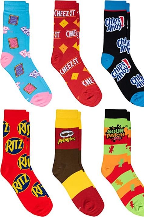 Crazy Socks, Snack & Junk Food Themes, Fun Silly Novelty Crew, Large, Fun 8 Pack Crazy Socks Boys, Swedish Fish Candy, Dippin Dots, Food Candy, Sock Lovers, Swedish Fish, Sour Patch Kids, Fun Socks, Sour Patch