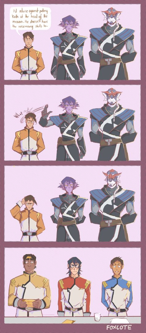 “He started it, Keith.” (Krolia isn’t allowed to stand next to James at conferences anymore.) Humour, Voltron Galra, Voltron Memes, Voltron Funny, Klance Comics, Voltron Comics, Form Voltron, Voltron Fanart, Voltron Ships