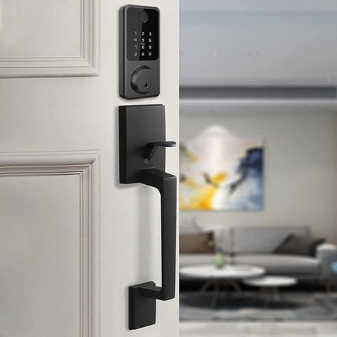 Secusly Smart Locks for Front Door with Handleset Touchscreen Keypads Deadbolt Entry Set & Reviews | Wayfair Front Door Lock And Handle, Front Door Locks Hardware, Keyless Entry Front Door, Exterior Double Front Doors, Door Handle With Lock, Exterior Door Hardware, Front Door Hardware, Digital Door Lock, Black Front Doors