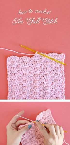 how to crochet the shell stitch - this is a great stitch with rich texture and a… Crochet Afghans, Bolero Haken, Crochet Shell, Crochet Shell Stitch, Beginners Crochet, Shell Stitch, Crochet Quilt, Shell Pattern, Afghan Pattern