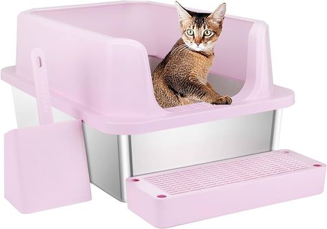 Amazon.com : RIZZARI Stainless Steel Cat Litter Box, Semi-Enclosed Litter Box with Raised Edges, Anti-Leakage & Odorless, Large Litter Box for Small to Large Sized Cats (Pink) : Pet Supplies

I earn commissions on qualifying purchases at no cost to you. Thank you for shopping my links. High Wall Design, Enclosed Litter Box, Cats Pink, Pink Pet, Comfortable Space, Cat Urine, Stainless Steel Cleaning, Cat Claws, High Walls