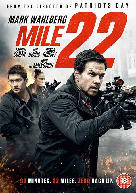 Mile 22 Mark Wahlberg, New Movies 2020, Action Movie Poster, Best Action Movies, Amazon Movies, John Malkovich, Lauren Cohan, Thriller Movies, English Movies