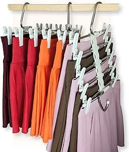 Magic Pants Hangers Space Saving - 2 Pack for Closet Multiple Pant Hangers with Clips - Closet Organizers & Storage 5 Tier Pant Hanger Pants Organizer Hanger Pants, Pants Organizer, Jean Organization, Hangers With Clips, Pants Organization, Magic Pants, Pants Hangers, Skirt Hangers, Hat Organization