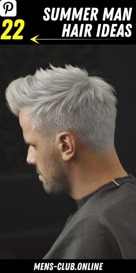 Top styles 2023 for mens hair: Stay ahead of the trends with the hottest haircuts, styles, and looks for summer Men’s Hair 2023, Silver Hair Man, Grey Hair Color Men, Indigo Hair Color, Platinum Blonde Hair Men, Ash Gray Hair Color, Silver Hair Men, White Hair Men, Bleached Hair Men