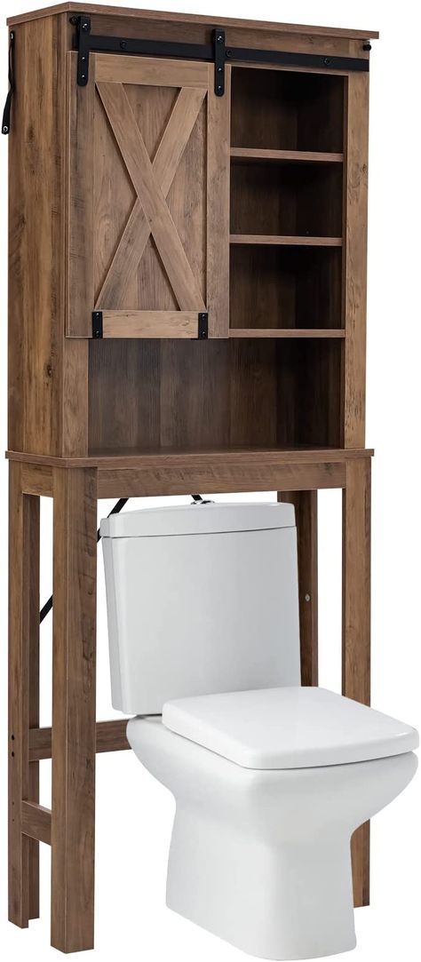 Rustic Bathroom Shelves Over Toilet, Farmhouse Over The Toilet Storage, Above The Toilet Storage Cabinets, Around Toilet Storage, Diy Over Toilet Cabinet, Bathroom Shelving Ideas Over Toilet, Diy Over The Toilet Storage, Shelving In Bathroom, Over Toilet Shelves