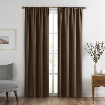 Rosdorf Park The Conan Extra Wide Blackout Thermal Single Curtain Panels feature rich solid colors with a silky-smooth hand and luxurious drape. Made with our proprietary YarnLock™ Technology, specialty weaving techniques diminish space between yarns which keeps light, noise and adverse temperature elements from penetrating the curtain. Panel measures an extra wide 52 inches. 3 inch pocket is recommended with up to a 1 inch rod for maximum movement. Sold as a single panel with a variety of coord Single Window Curtain, Waterfall Valance, Custom Drapes, Blackout Windows, Colorful Curtains, Window Panels, Curtains Bedroom, Curtains Living Room, Window Curtain