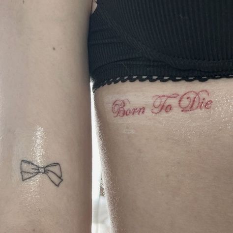 Bow Tattoo, Red Ink Tattoos, Red Tattoos, Classy Tattoos, Discreet Tattoos, Aesthetic Tattoo, Subtle Tattoos, Dainty Tattoos, Girly Tattoos