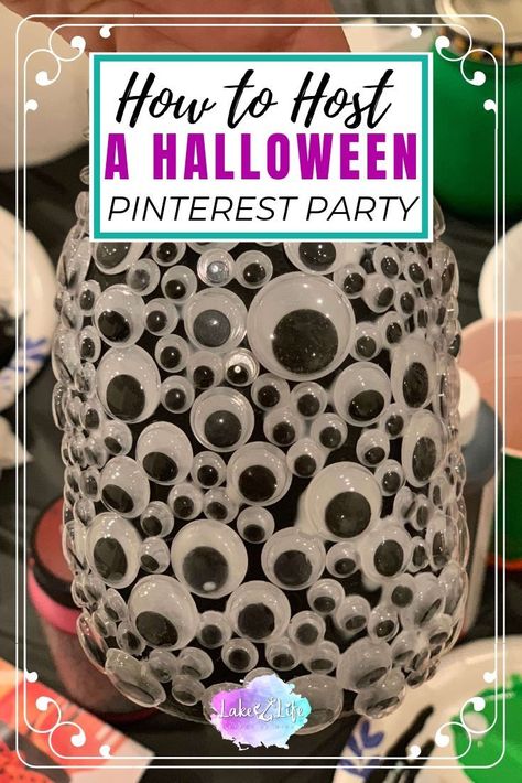 Want to learn How To Host A Pinterest Party for the perfect girls night in?!?! Read exactly how I organized my Halloween Pinterest Party this year and get inspired to throw a craft party of your very own. #pinterestparty #craftparty #girlsnightin #lakelifestateofmind Halloween Party Craft, Girls Night Crafts, Halloween House Party, Girls Night In, Adult Halloween Party, Halloween Party Games, Pinterest Party, Birthday Halloween Party, Halloween Food For Party