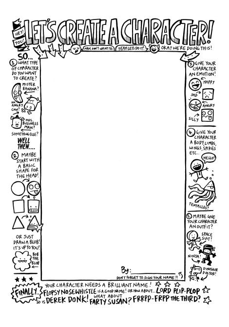 Comic Club Ideas, Language Activities For School Age, Art Class Worksheets, Art Group Ideas, English Club Activities, Finish The Comic, Printable Art Activities, Art Worksheets Printables, Printable Activity Sheets