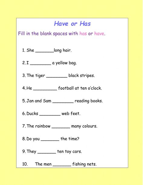 Verb to have online worksheet for KINDERGARTEN. You can do the exercises online or download the worksheet as pdf. Helping Verbs Worksheet, Verb To Have, Struktur Teks, Tenses English, Worksheet For Kindergarten, English Grammar For Kids, Helping Verbs, Grammar For Kids, Kindergarten Reading Worksheets