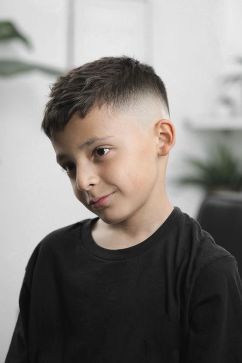 Trendy 2024 Short Fade Haircuts for Boys: Top 15 Modern Styles for Kids Fashion Enthusiasts Hair Cut For Kids Boy, Boys Buzz Haircut Kids High Fade, Kids Barber Haircut, Hairstyle For Kids Boys, Boys Faded Cut, Boy Kid Haircut, Boys Low Taper Fade Haircut Kids, Boys Skin Fade Haircut Kids, Kid Haircut For Boys