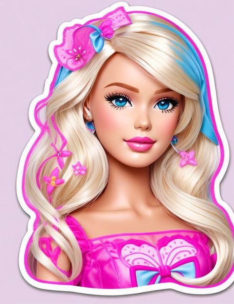 cute barbie stickers Birthday Themes Barbie, Barbie Images Free Printable, Barbie Pictures Image, Barbie Stickers Printable, Barbie Themed Birthday Cake, Barbie Cake Toppers Printable, Barbie Topper, Barbie Clipart, Barbie Cake Topper