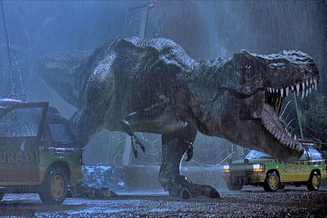 Jurassic Park T Rex, Giant Monster Movies, Jurassic Park 1993, Jurrasic Park, Michael Crichton, Giant Monsters, Jurassic Park World, Dinosaur Art, Film History