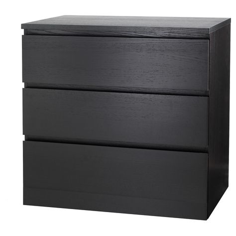 MALM 3-drawer chest, black-brown, 31 1/2x30 3/4" - IKEA Ikea Malm Chest Of Drawers, Malm Chest Of Drawers, Ivar Regal, Malm Hack, Ikea Malm Hack, Malm Dresser, Dresser Redo, Ikea Malm, White Chests