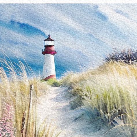 ⚜️ANNE⚜️ on Instagram: "COPYRIGHT “View to the lighthouse” #watercolor #watercolorpainting #watercolorpainter #watercolorart #watercolorartist #aquarelle #aquarellepainting #aquarelleart #aquarelleartist" Lighthouses Watercolor Painting, Watercolor Lighthouse Paintings, Watercolour Lighthouse, Lighthouse Watercolor Painting, Anchor Painting, Lighthouse Watercolor, Watercolor Lighthouse, Watercolor Painting Easy, Coastal Watercolor