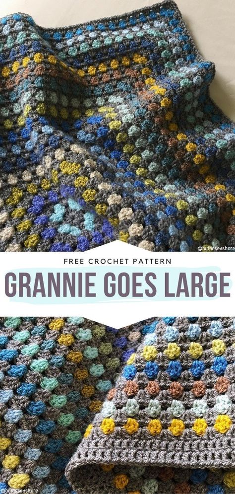 Big Granny Square Blanket, Large Granny Square Blanket, Big Granny Square, Crochet Borders For Blankets, Granny Square Häkelanleitung, Zig Zag Crochet, Granny Square Haken, Granny Blanket, Granny Square Crochet Patterns