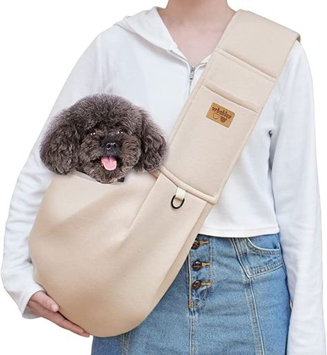 Amazon.com : vrbabies Pet Dog Sling Carrier for Small Dogs Comfortable Adjustable Strap Hands Free Travel Safe Sling Bag Carrier for Dogs Cats Puppy(Beige) : Pet Supplies Dog Sling Carrier, Cat Sling, Dog Room Decor, Puppy Bag, Dog Carrier Sling, Puppy Room, Pet Travel Bag, Puppy Carrier, Pet Sling