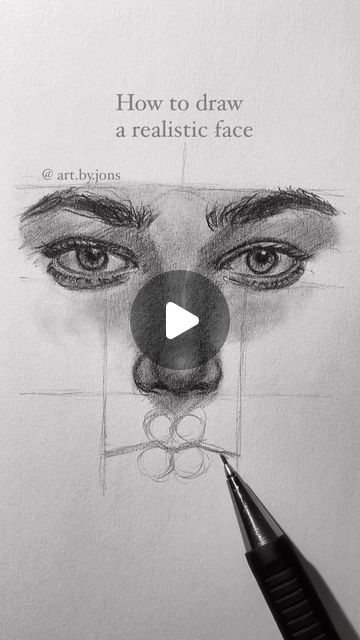 Croquis, Pencil Portraits Realistic, Realistic Pencil Drawings Step By Step, One Pencil Drawing, Drawing A Face Tutorial, Face Drawing Inspiration, Art Drawings Sketches Simple Face, How To Draw Eyes Looking Up, Simple Portrait Sketch