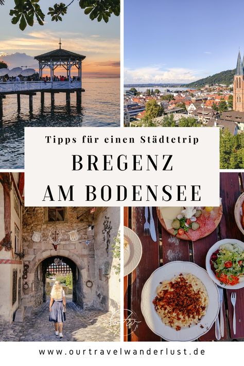 Du bist auf der Suche nach einem abwechslungsreichen Ort am Bodensee, der dich nach einem kleinen Stadtrundgang direkt die Bergluft schnuppern lässt und anschließend mit mediterranem Urlaubsflair am See verwöhnt? Dann bist du in Bregenz genau richtig! Bregenz ist die beste Kombination aus Natur, Kultur und mediterranem Flair. Ganz nebenbei bietet Bregenz auch die schönsten Möglichkeiten für einen Sonnenuntergang in der Sunset-Bar auf dem Fischersteg! Austria, Day Trip, Germany Travel, Nature, Dreamy Photography, Travel Inspo, Travel Bucket List, Travel Fun, Happy Places