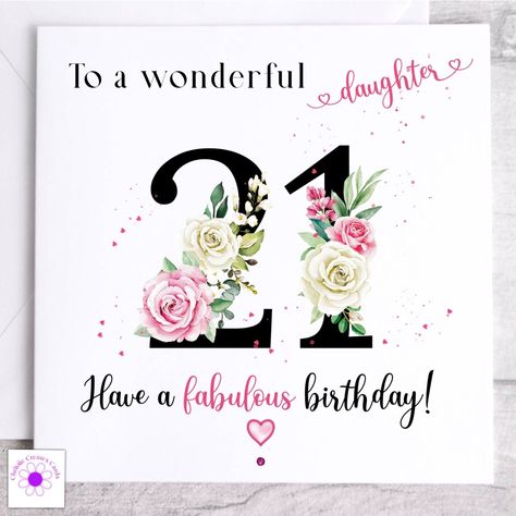 Personalised 21st Birthday Card Female Daughter Sister Niece Goddaughter Bestie 21 Birthday Quotes, 21st Birthday Daughter, Happy 21st Birthday Daughter, 21st Birthday Card, Birthday Daughter, 21st Birthday Cards, 21 Birthday, Inspirational Quotes Wallpapers, Quotes Wallpapers