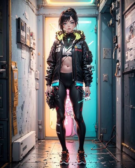 ArtStation - 389 Futuristic Cyberpunk Style Outfit Character References and Designs Reference Art V2 4K in shop! Female Cyberpunk Outfit, Spacepunk Outfit, Cyberpunk Girl Outfit, Cyberpunk Style Character Art, Cyberpunk Style Outfit, Cyberpunk Aesthetic Outfit, Inktober 2024, Futuristic Character Design, Futuristic Outfit