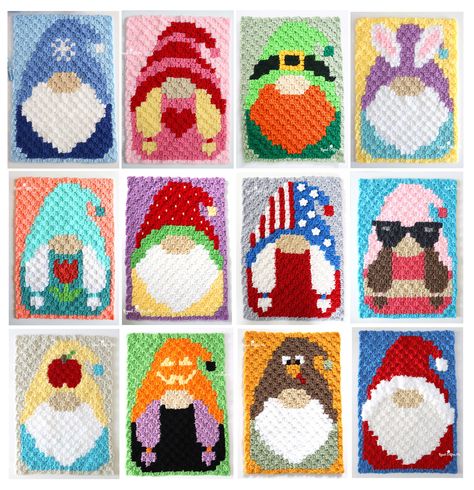 Get all the patterns for the 12 months of Crochet Gnomes! Natal, Gnome Granny Square, Crochet Gnome Wall Hanging, C2c Gnome Blanket, Gnome C2c Crochet Blanket, Gnome Afghan Pattern, Gnome Blanket Crochet, Crochet Gnome Afghan Pattern, Crochet Gnome Blanket Pattern