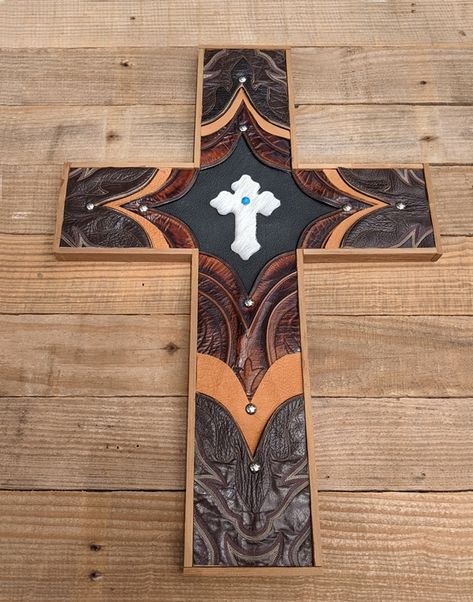 Boot Top Cross Repurpose Cowboy Boots, Cowboy Boot Crafts, Old Cowboy Boots, Western Decorations, Wooden Cross Crafts, Boot Purse, Rustic Wood Cross, Cowhide Decor, Western Chaps