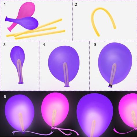 Glowing Balloons, Glow Balloons, Balloon Glow, Glow In Dark Party, Neon Birthday Party, Glow Birthday Party, How To Make Balloon, Ballon Party, Diy Glow