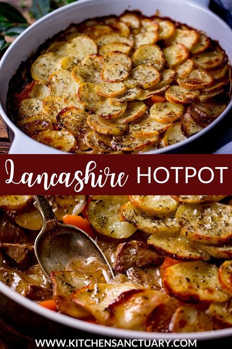 Any dish that still remains popular nearly 200 years after it’s creation is going to be a damn good meal. I grew up in the North of England, so this Traditional Lancashire Hotpot is one of my staple dinners! #lancashire #lancashirehotpot #traditional Scottish Recipes, Staple Dinners, Lancashire Hotpot, Nostalgic Recipes, Tavern Food, Tuscan Cooking, Hot Pot Recipe, British Cooking, Lamb Dishes