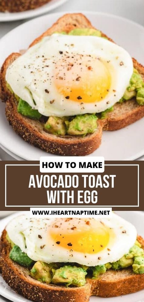 Essen, Avacado Toast Recipe, Avacado Breakfast, Avocado Toast With Egg, Toast With Egg, Toast Recipe Breakfast, Avocado Recipes Healthy, Avocado Recipes Breakfast, Avacado Recipes