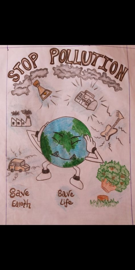 poster on stop pollution Pollution Control Drawing, Sound Pollution Drawing, Save Earth Collage Making, Pollution Ways To Tackle It Poster, Posters On Pollution, Poster On Pollution Drawing, Drawing On Pollution, Environment Pollution Poster, Air Pollution Drawing Easy