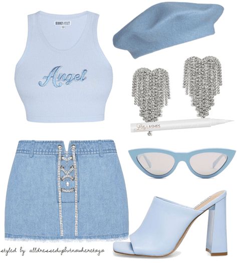 White Top Outfit, Full Blue, Outfit Y2k, Bratz Inspired Outfits, 2000s Fashion Outfits, Top Outfit, Skirt White, Blue Outfit, Outfit Shoplook