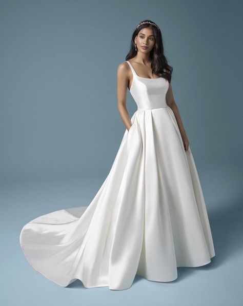 Bridal Dresses | Town and Country Bridal Satin Ball Gown Wedding Dress, Bella Bridal, Satin Ball Gown, Wedding Dress Store, Maggie Sottero Wedding Dresses, Wedding Dress With Pockets, Maggie Sottero, Brides Wedding Dress, Satin Wedding