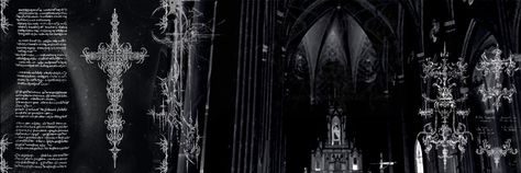 Gothic Youtube Banner, Y2k Tumblr Header, Black And White Emo Banner, Gothic Aesthetic Banner, Cybersigil Wallpaper, Emo Banner Twitter, Black And White Banners Discord, Cross Discord Banner, Black Banner Y2k