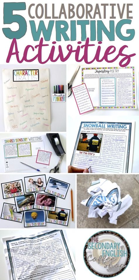 Bring collaborative writing into your classroom with these 5 engaging, low-prep collaborative activities that you can use in your class tomorrow. Grade 8 Writing Activities, Grade 5 Language Arts Activities, 6 1 Traits Of Writing Lessons Ideas, Grade 6 Activities Ideas, Creative Writing Activities Elementary, 6th Grade Writing, Writing Club, Creative Writing Activities, Creative Writing Classes