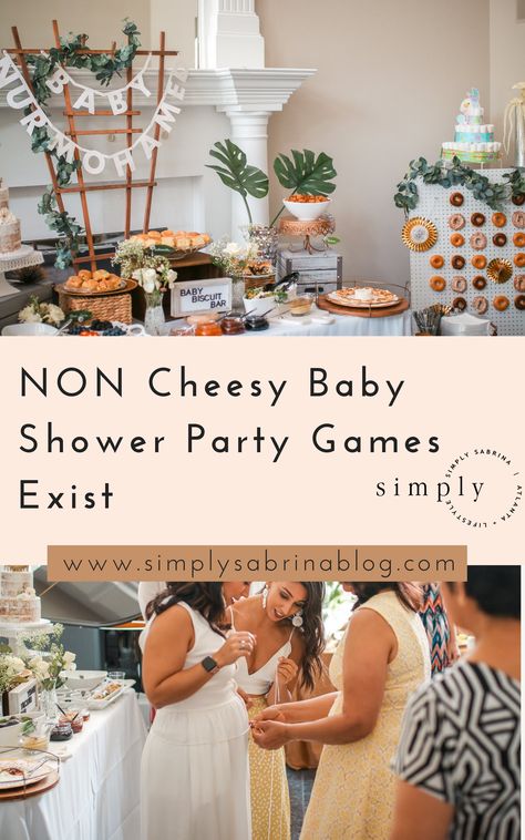 Babyshowerparty Ideas Simple, Neutral Baby Shower Games, Small Baby Shower Ideas At Home, Llama Baby Shower Ideas, Brunch Baby Shower Ideas, Backyard Baby Shower Ideas, Baby Sprinkle Brunch, Tea Party Baby Shower Ideas, Diy Baby Shower Backdrop